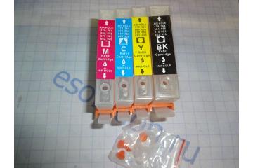 Набор перезаправляемых картриджей (ПЗК) для HP (655) Deskjet Ink Advantage 3525/ 4615/4620/4625/ 5525 (с чипами, 4 штуки) (Совм.)