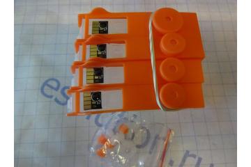 Набор перезаправляемых картриджей (ПЗК) для HP (655) Deskjet Ink Advantage 3525/ 4615/4620/4625/ 5525 (с чипами, 4 штуки) (Совм.)