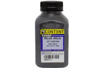 Тонер чёрный для Ricoh Aficio SP C220/ C221/ C222/ C240DN/ C250/ C260 (бут. 100  гр) (Content)